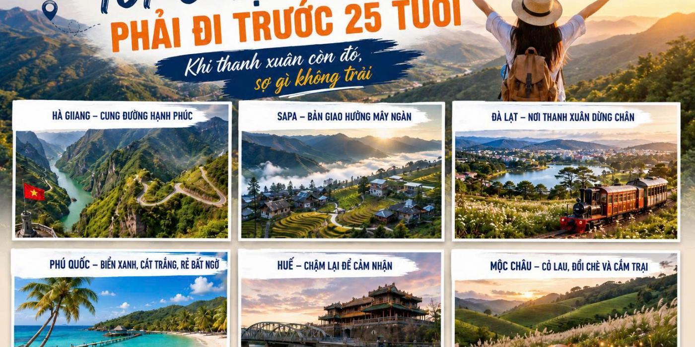 Top 6 địa điểm phải đi trước 25 tuổi: Khi thanh xuân còn đó, sợ gì không trải   